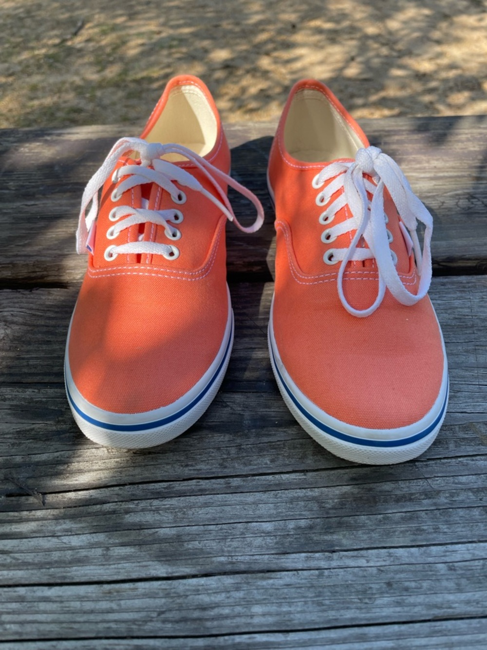 Vans Orange Canvas Lace-Up Sneakers